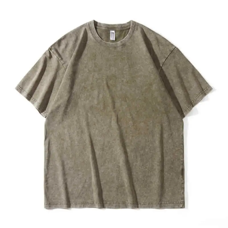 Men Grey Heavyweight Cotton T-Shirt 230g Washed - Image 9