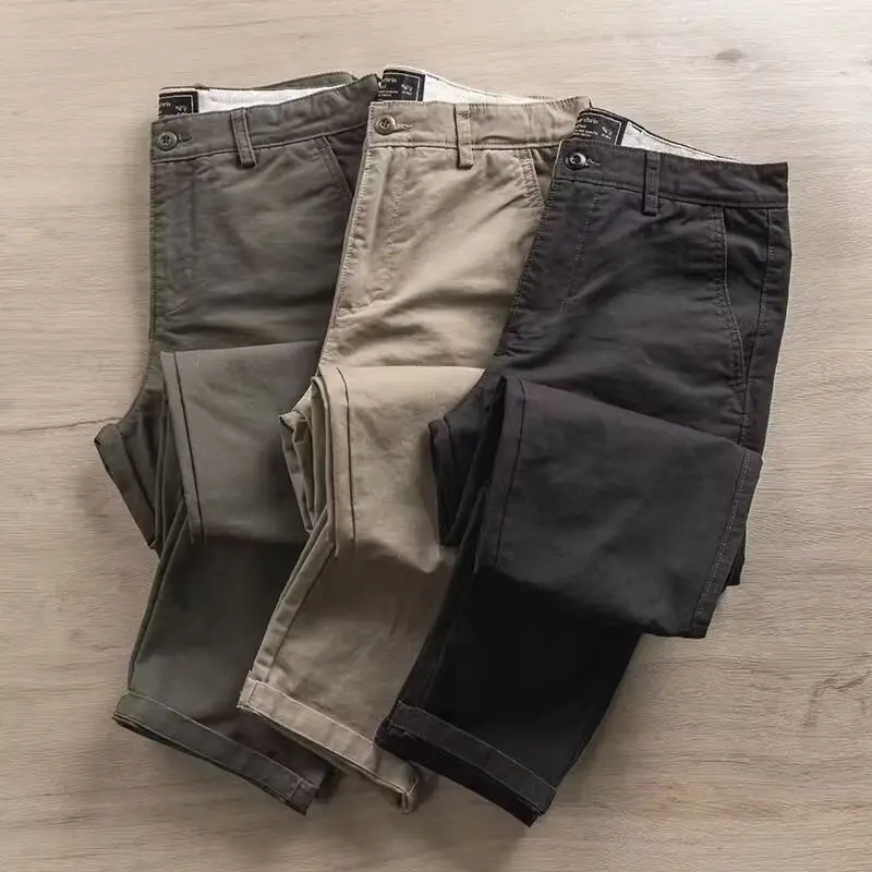 Men's Autumn Straight Pants Casual Wear Work Pants