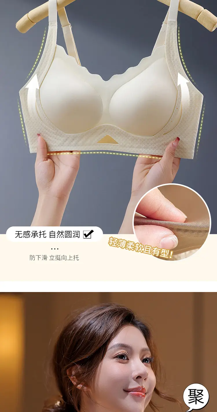 Black Traceless Non-Rims Pull-Up Bra Women — feature 6