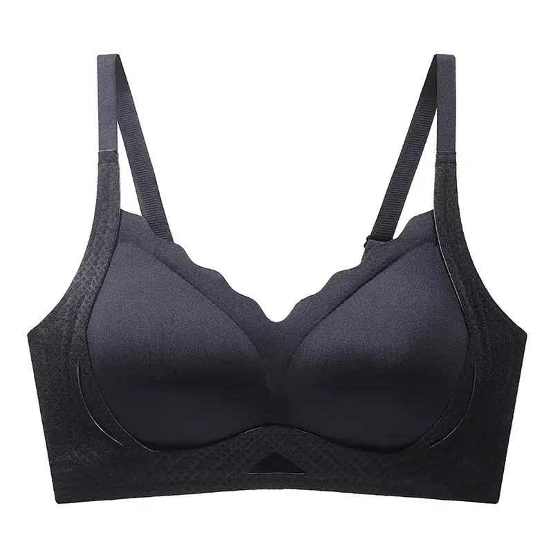 Black Traceless Non-Rims Pull-Up Bra Women - Image 4
