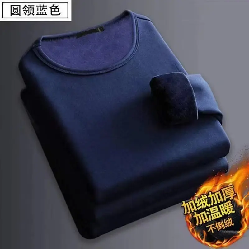 Velvet Round Neck Sweatshirt for Boys Navy Blue
