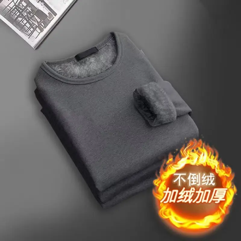 Velvet Round Neck Sweatshirt for Boys Navy Blue