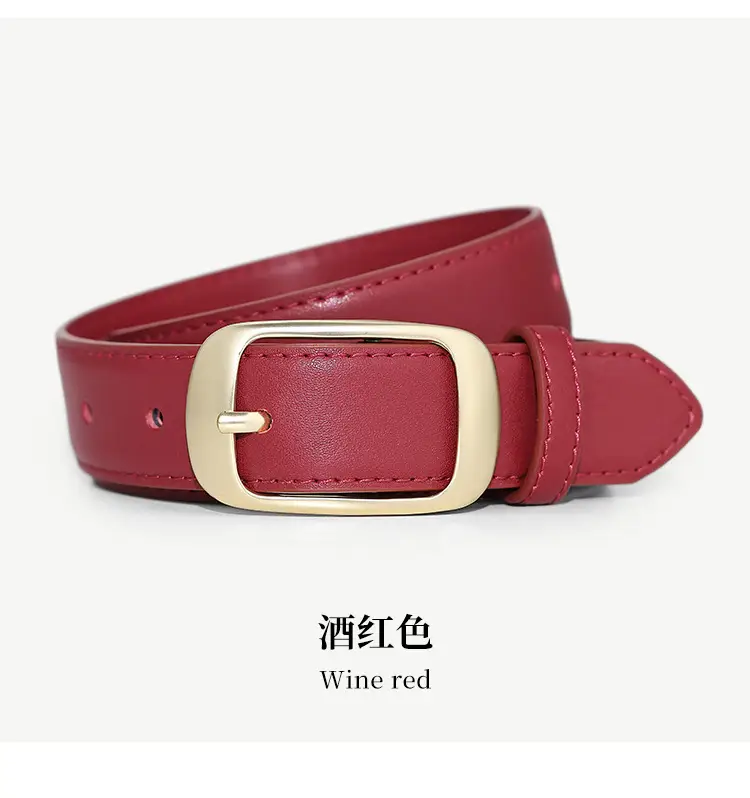 Women Genuine Leather Belt with Gold Buckle Black Slimming Look — feature 18