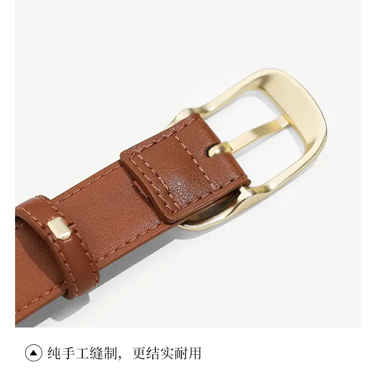 Women Genuine Leather Belt with Gold Buckle Black Slimming Look — feature 23