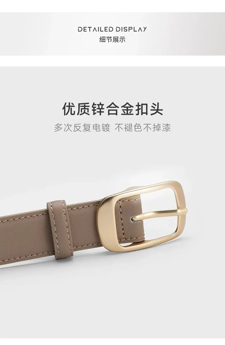 Women Genuine Leather Belt with Gold Buckle Black Slimming Look — feature 25