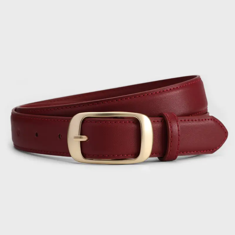 Women Genuine Leather Belt with Gold Buckle Black Slimming Look - Image 4