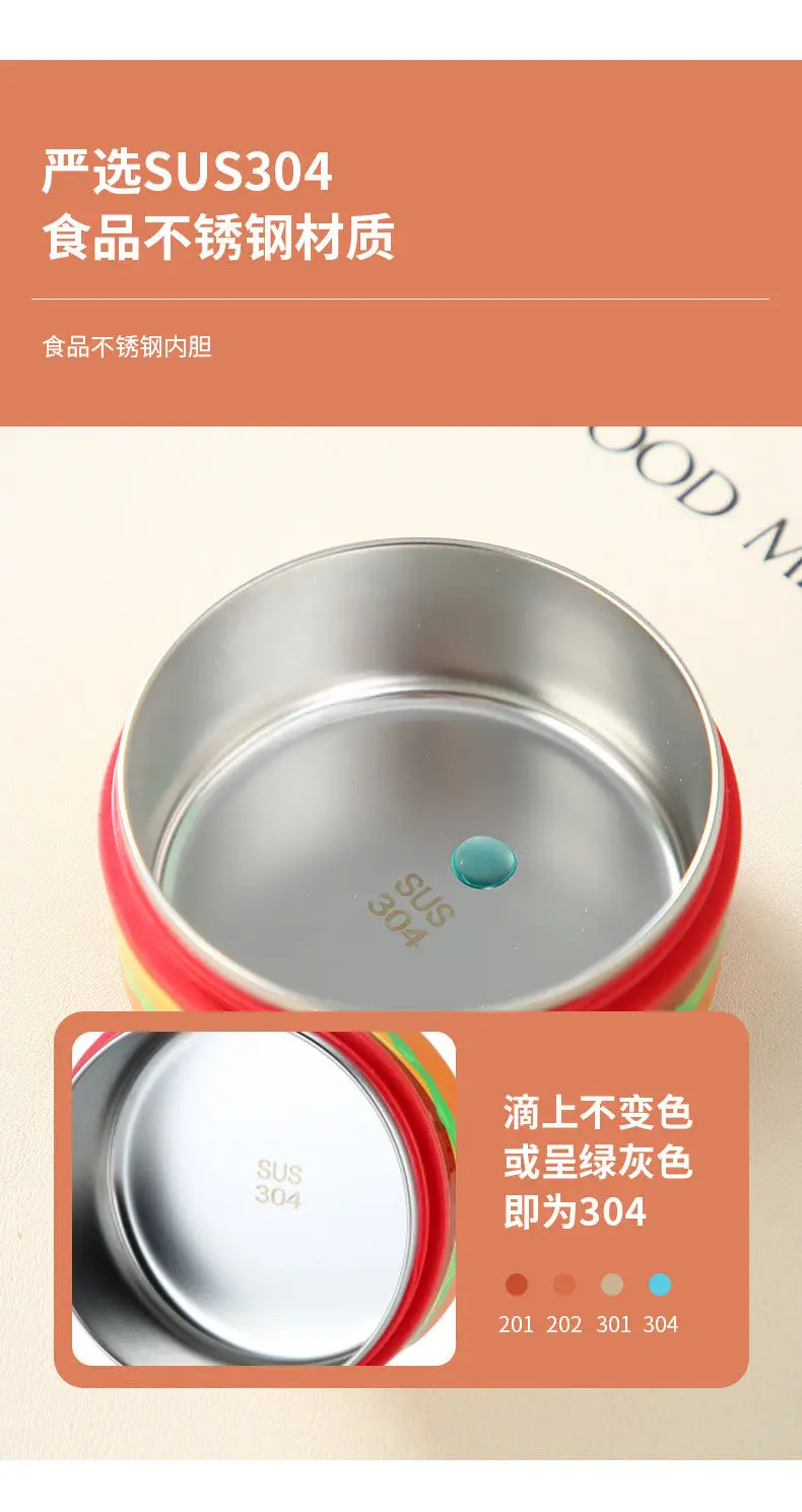Creative Hamburg Shape Student Round Lunch Box with Handlet Tableware Children's Cute Lunch Box Portable Fruit Lunch Box — feature 5