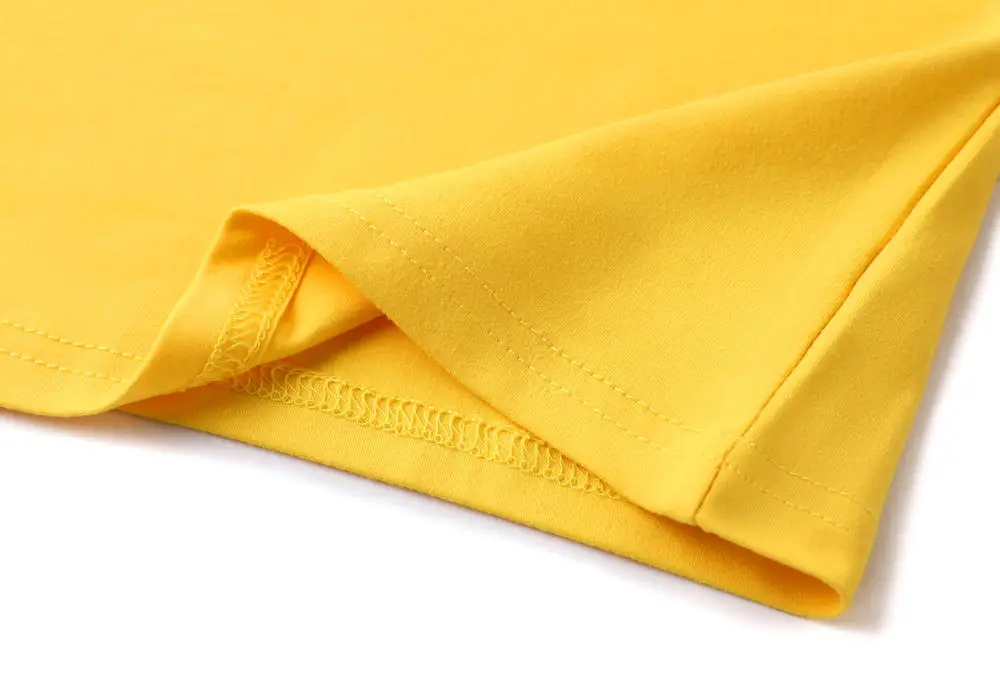 Men's Yellow Silk Collar T-Shirt Overalls Set — feature 12