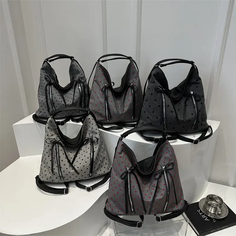 Casual Commuter Polka Dot Shoulder Tote Bag 2024 - Image 7
