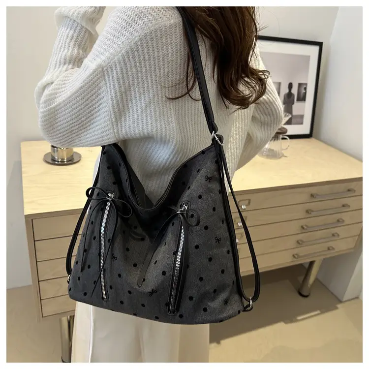 Casual Commuter Polka Dot Shoulder Tote Bag 2024 — feature 17