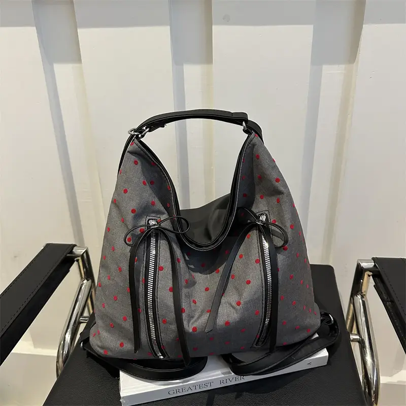 Casual Commuter Polka Dot Shoulder Tote Bag 2024 - Image 2