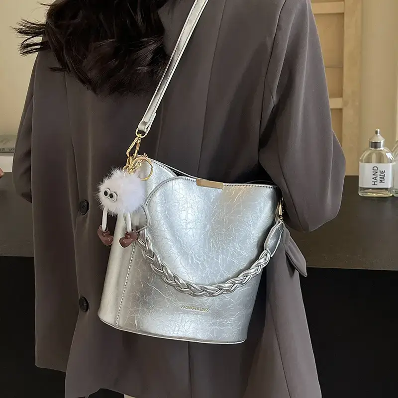 Pink High-End Bucket Bag for Women 2026 - Image 7