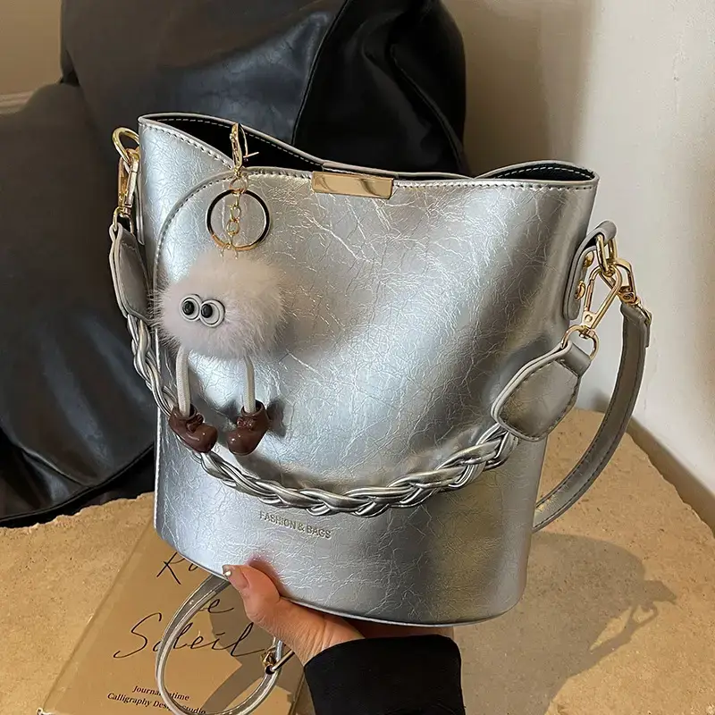 Pink High-End Bucket Bag for Women 2026 - Image 3