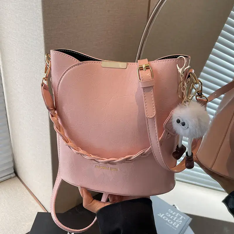 Pink High-End Bucket Bag for Women 2026 - Image 4