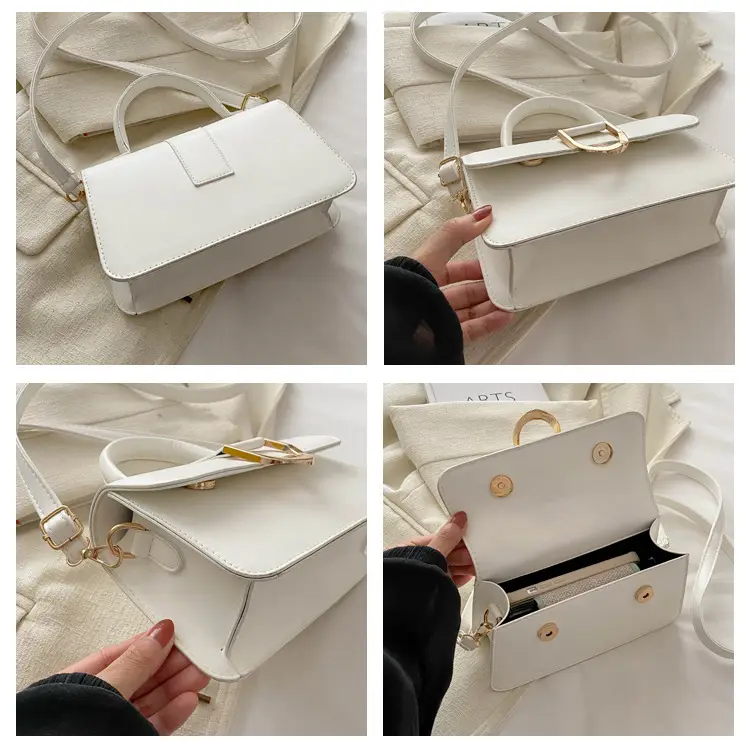 Elegant Women's Shoulder Crossbody Bag Silver Gold Clasp — feature 9