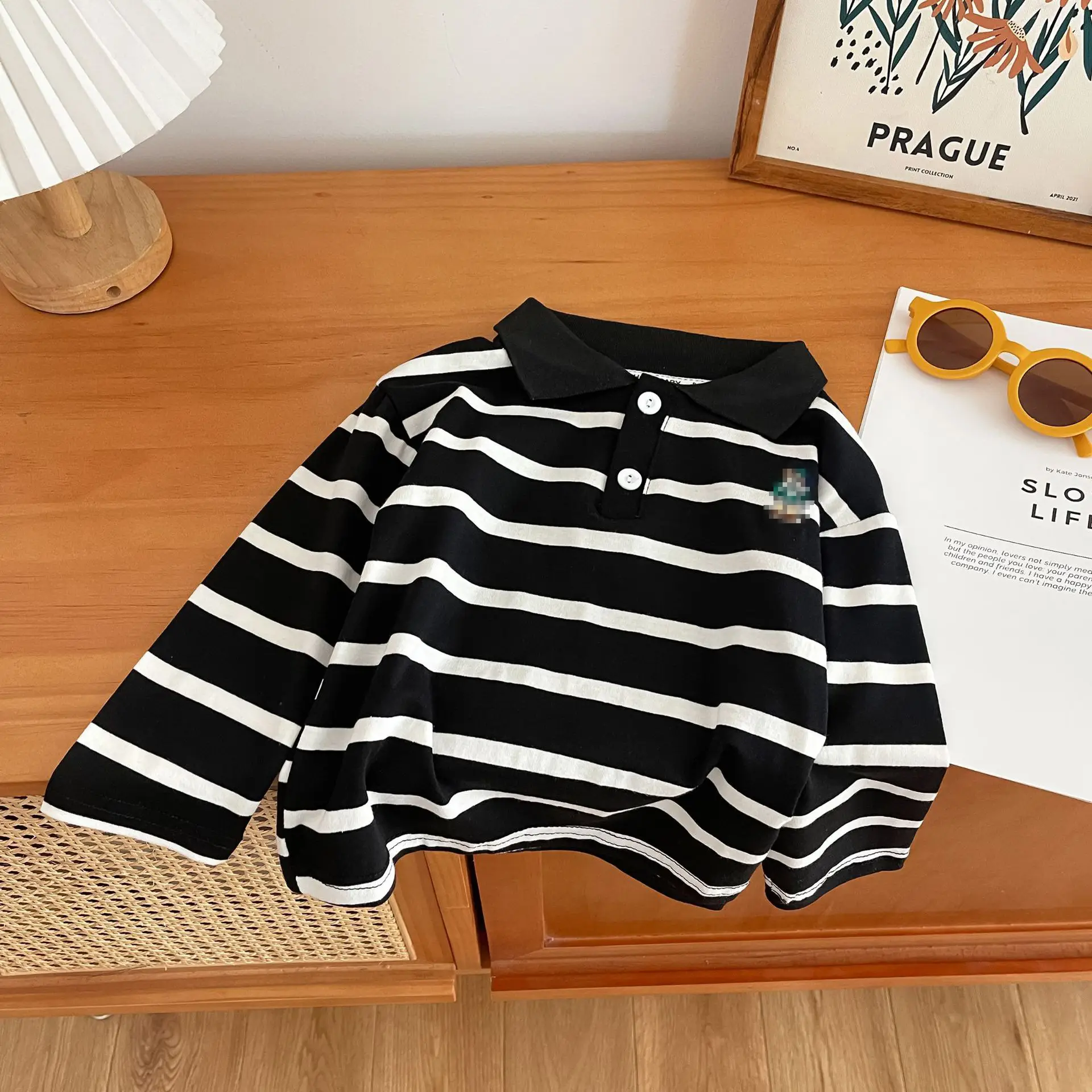 2025 Boys Striped Polo Shirt Long Sleeve Spring Clothing - Image 6