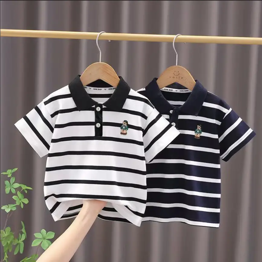 2025 Boys Striped Polo Shirt Long Sleeve Spring Clothing - Image 4