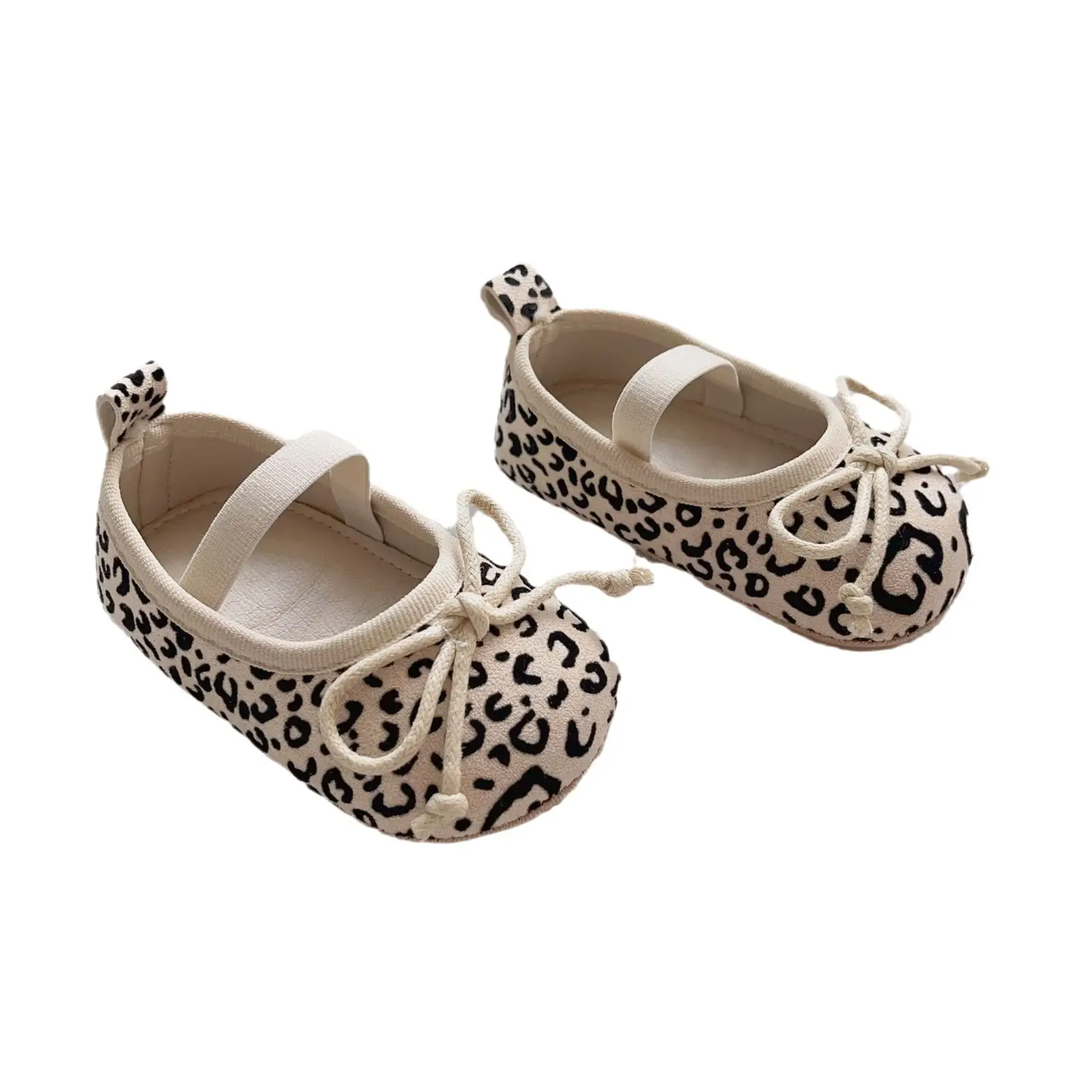 Leopard Print Bow Baby Shoes Spring Fall New Korean Style Soft-Soled Anti-Slip Anti-Falling
