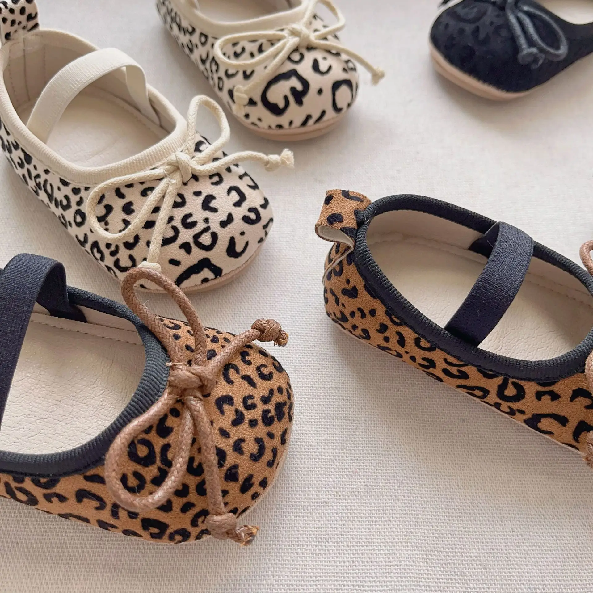 Leopard Print Bow Baby Shoes Spring Fall New Korean Style Soft-Soled Anti-Slip Anti-Falling — feature 13