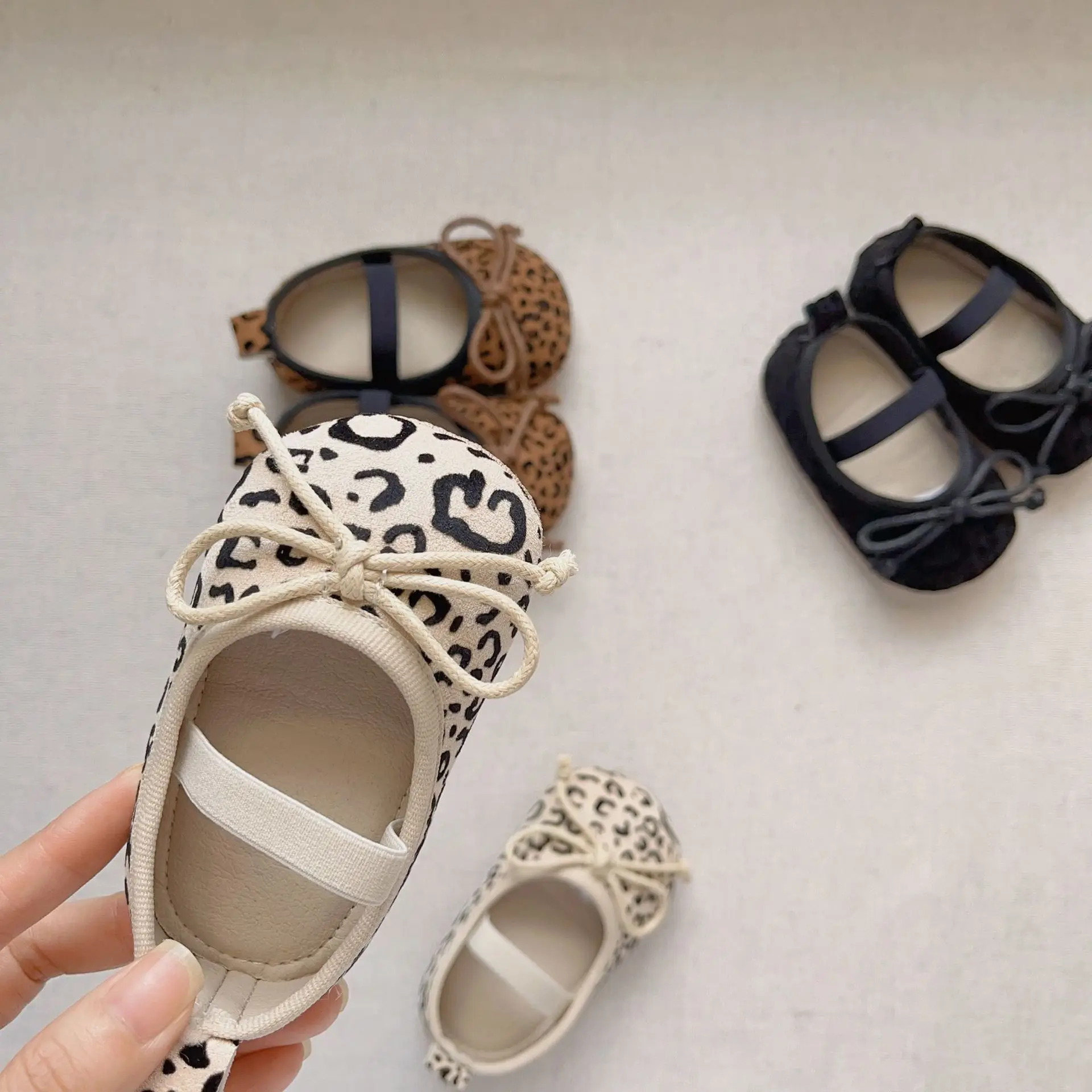 Leopard Print Bow Baby Shoes Spring Fall New Korean Style Soft-Soled Anti-Slip Anti-Falling — feature 14