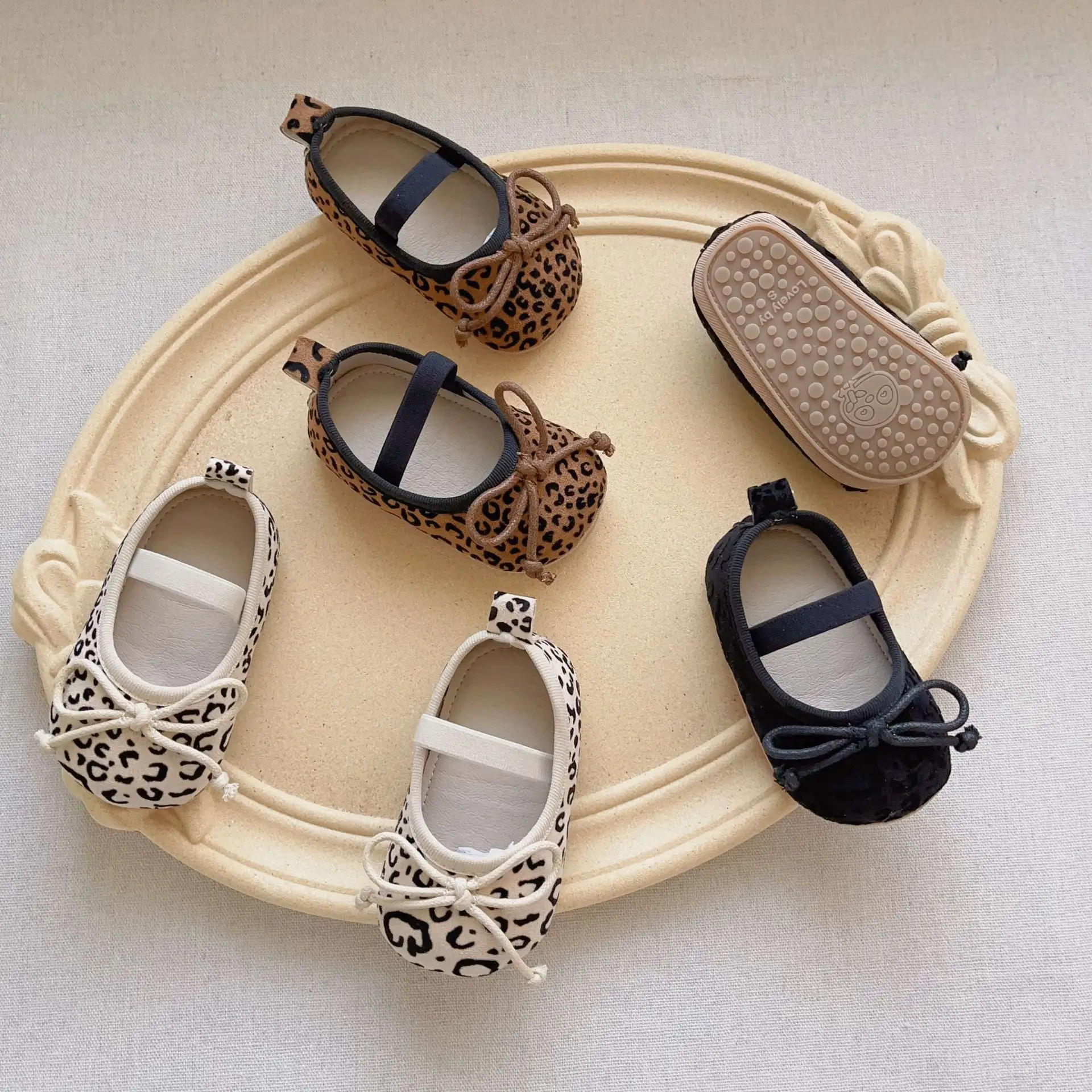 Leopard Print Bow Baby Shoes Spring Fall New Korean Style Soft-Soled Anti-Slip Anti-Falling — feature 15
