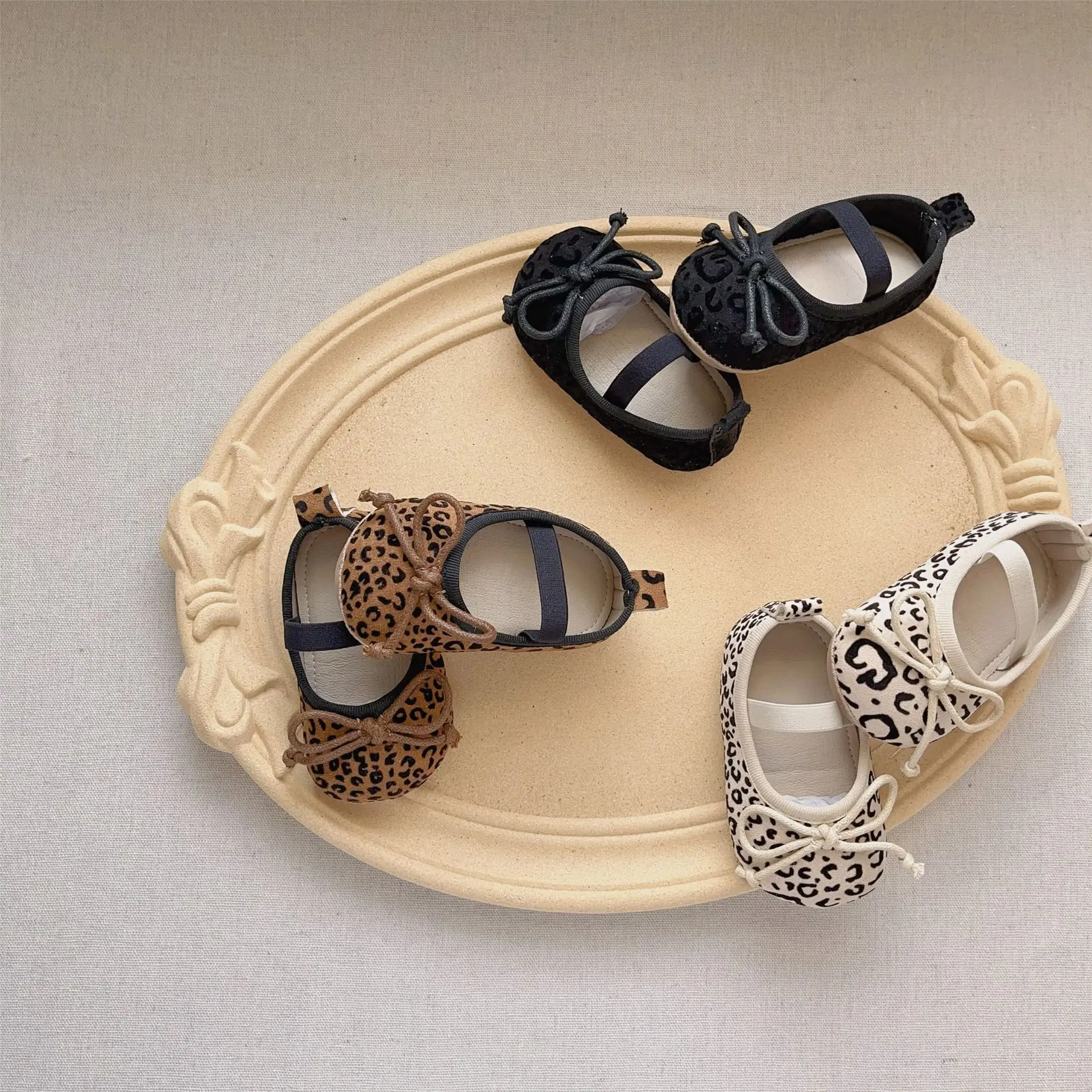 Leopard Print Bow Baby Shoes Spring Fall New Korean Style Soft-Soled Anti-Slip Anti-Falling — feature 16