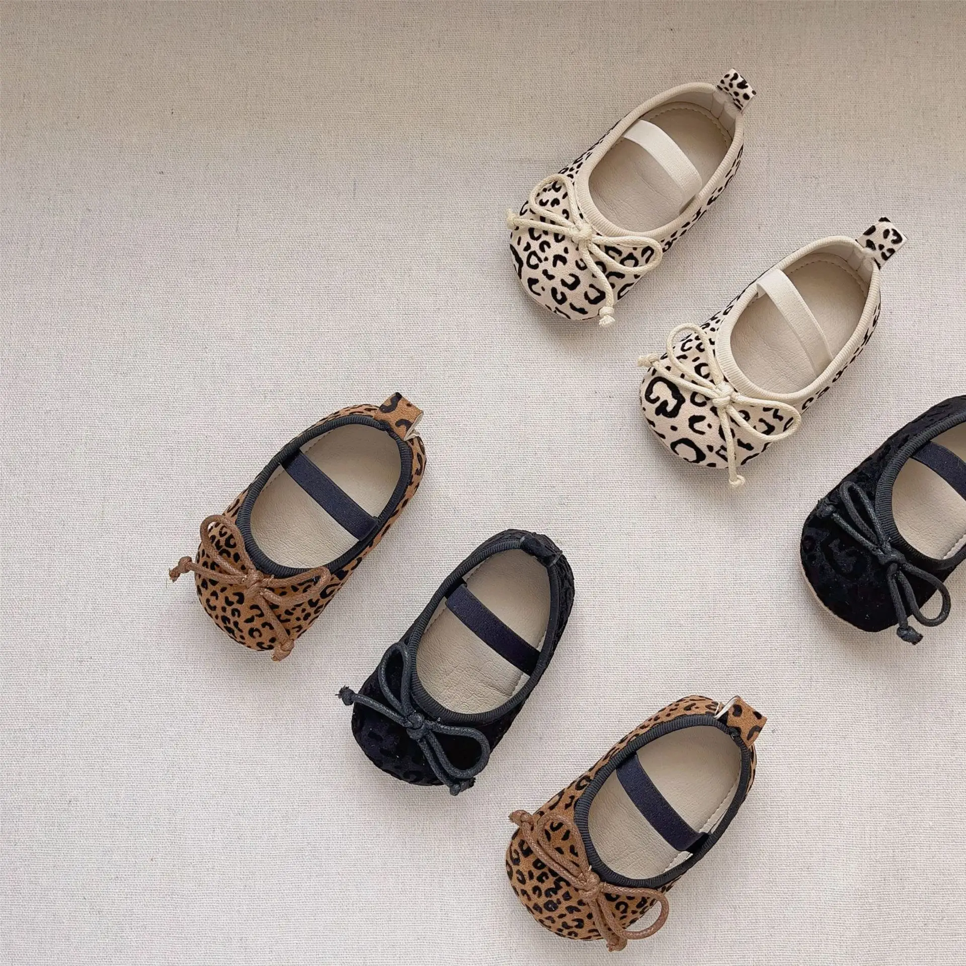 Leopard Print Bow Baby Shoes Spring Fall New Korean Style Soft-Soled Anti-Slip Anti-Falling — feature 17