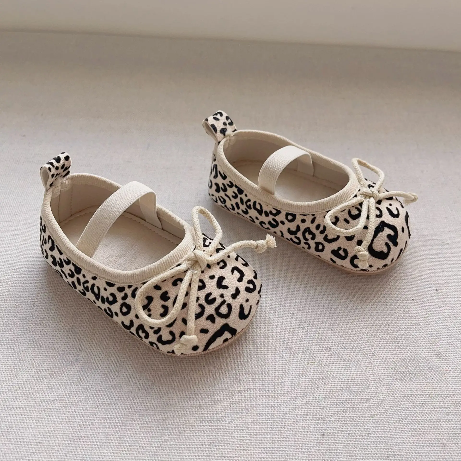 Leopard Print Bow Baby Shoes Spring Fall New Korean Style Soft-Soled Anti-Slip Anti-Falling — feature 4