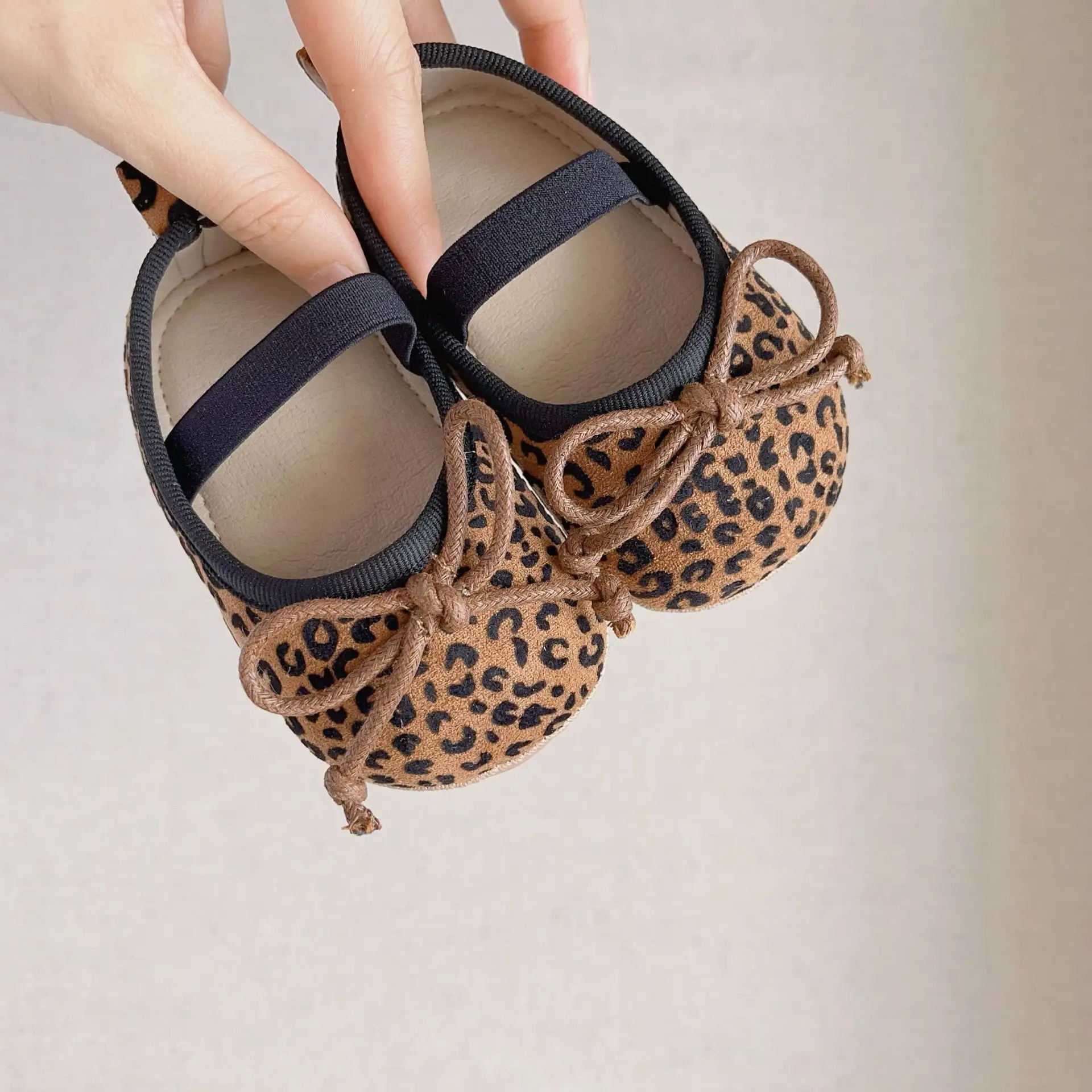 Leopard Print Bow Baby Shoes Spring Fall New Korean Style Soft-Soled Anti-Slip Anti-Falling — feature 9