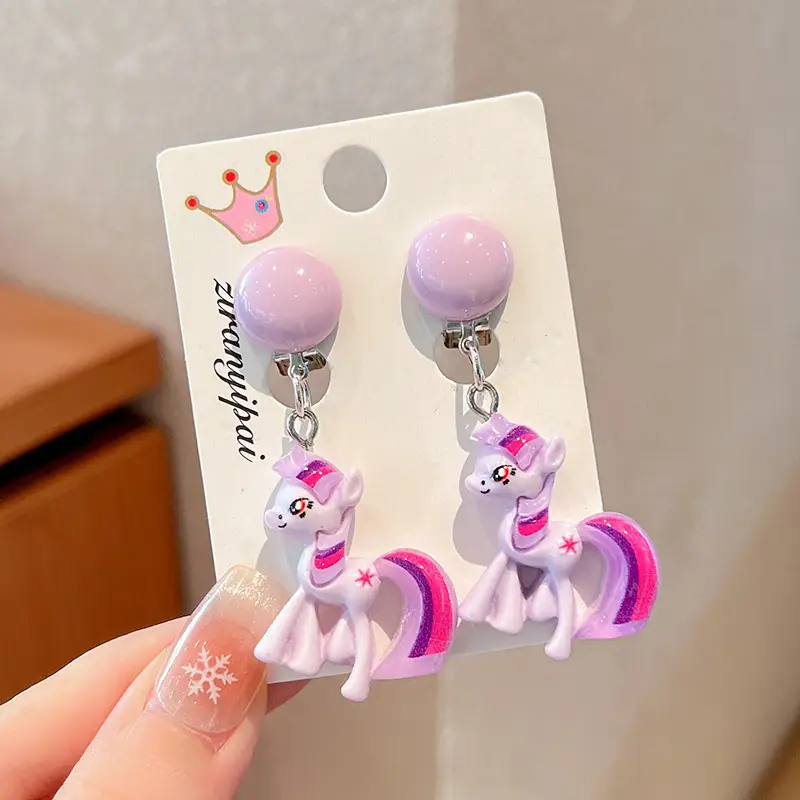 Kuromi Princess Earrings Set of 2 Purple Heart Design