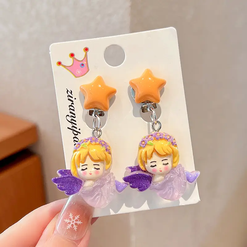 Kuromi Princess Earrings Set of 2 Purple Heart Design