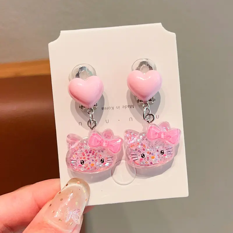 Kuromi Princess Earrings Set of 2 Purple Heart Design