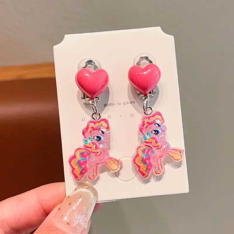 Kuromi Princess Earrings Set of 2 Purple Heart Design