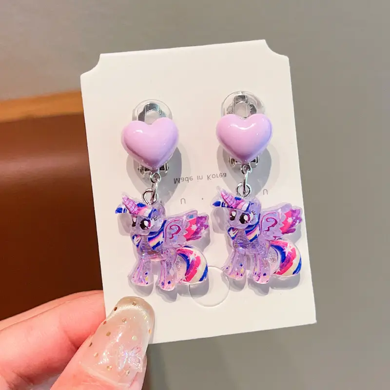 Kuromi Princess Earrings Set of 2 Purple Heart Design
