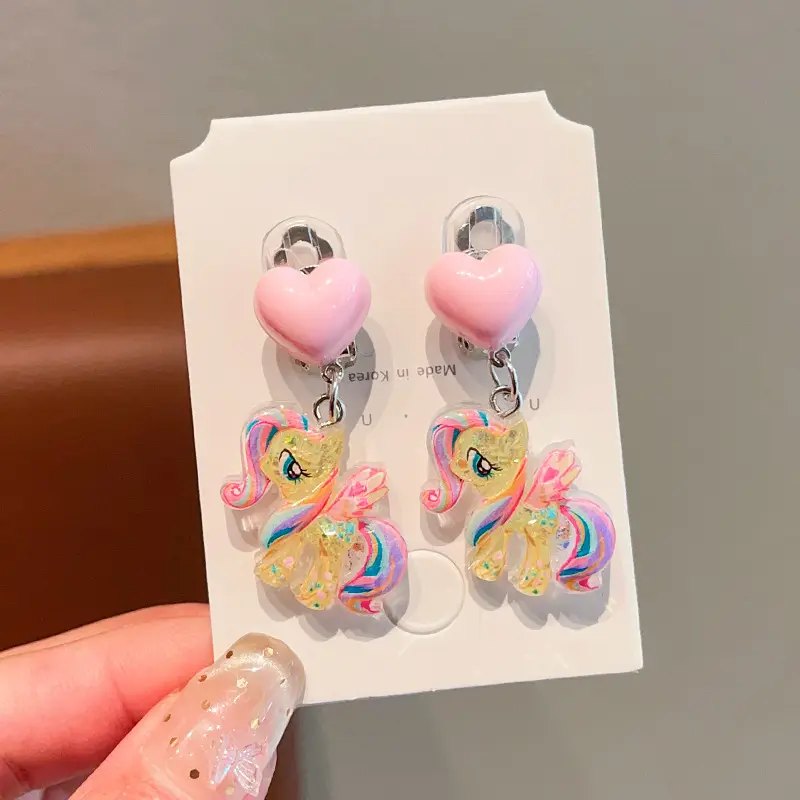 Kuromi Princess Earrings Set of 2 Purple Heart Design