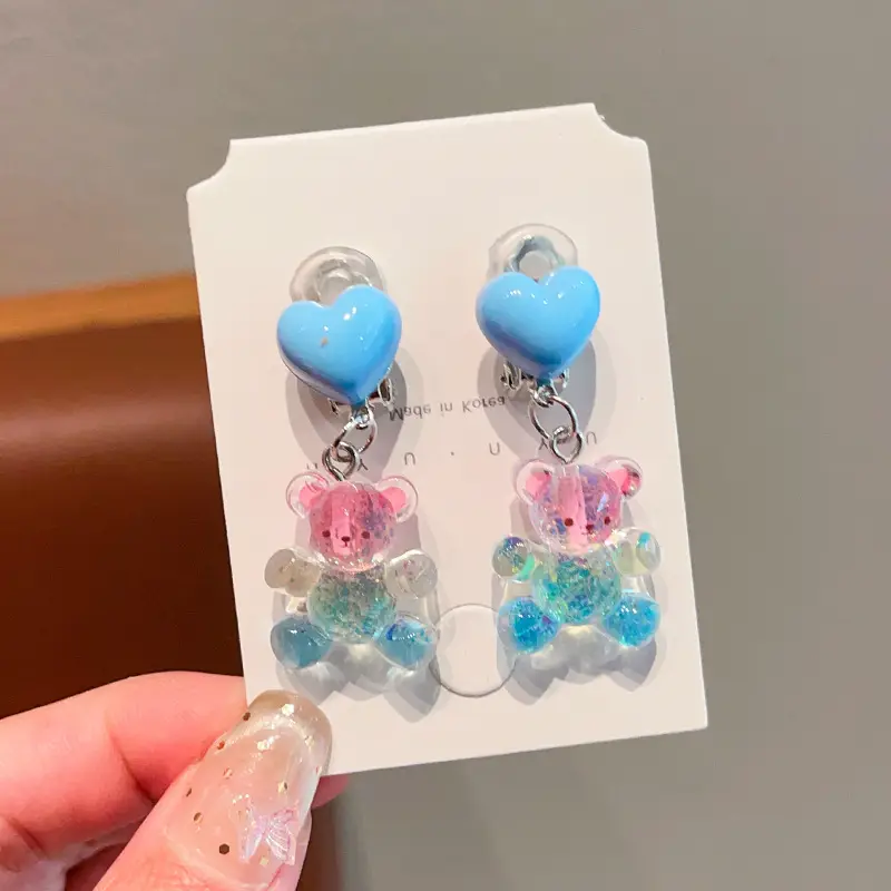 Kuromi Princess Earrings Set of 2 Purple Heart Design