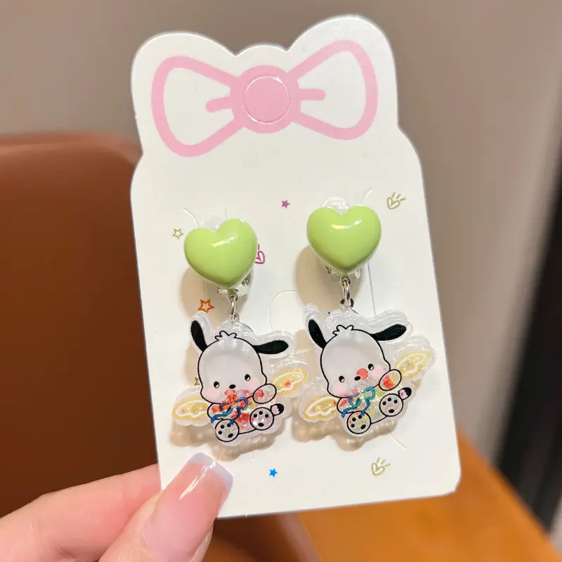 Kuromi Princess Earrings Set of 2 Purple Heart Design