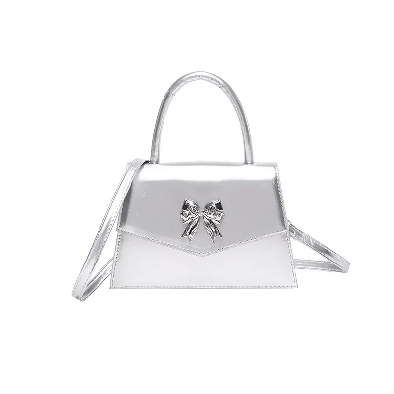 Women's Stylish Bow Crossbody Bag Silver 2024 - Image 9