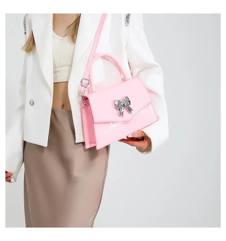 Women's Stylish Bow Crossbody Bag Silver 2024 — feature 18