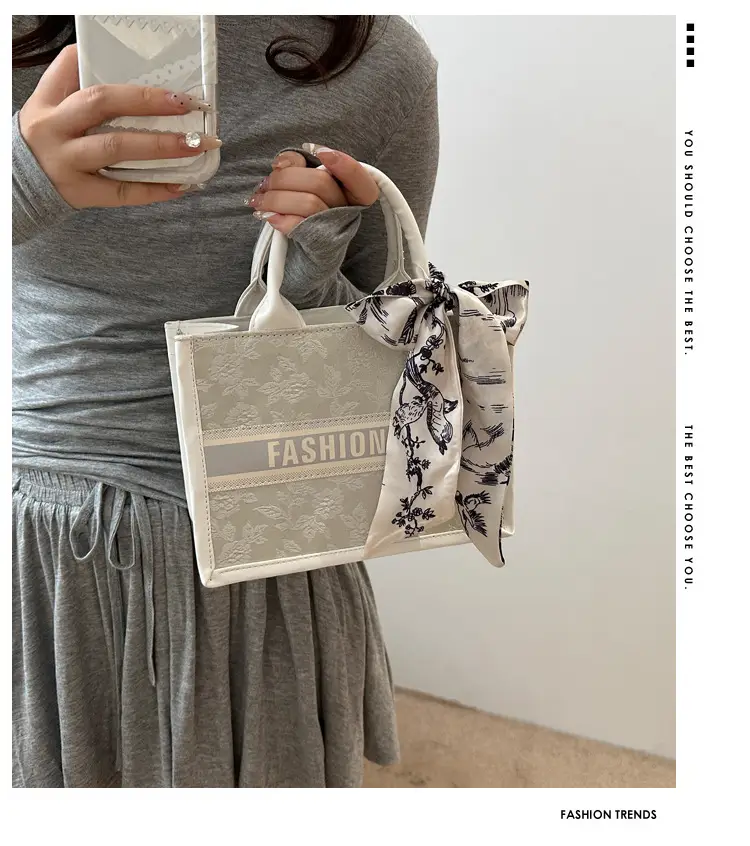 Silver Butterfly Embroidered Women's Tote Bag — feature 1