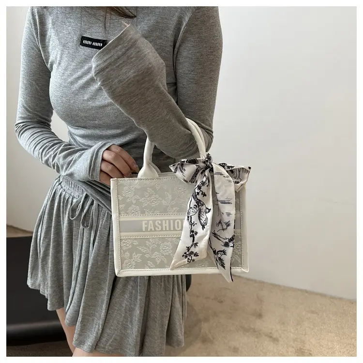 Silver Butterfly Embroidered Women's Tote Bag — feature 11