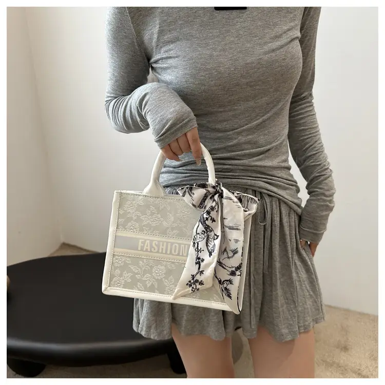 Silver Butterfly Embroidered Women's Tote Bag — feature 12