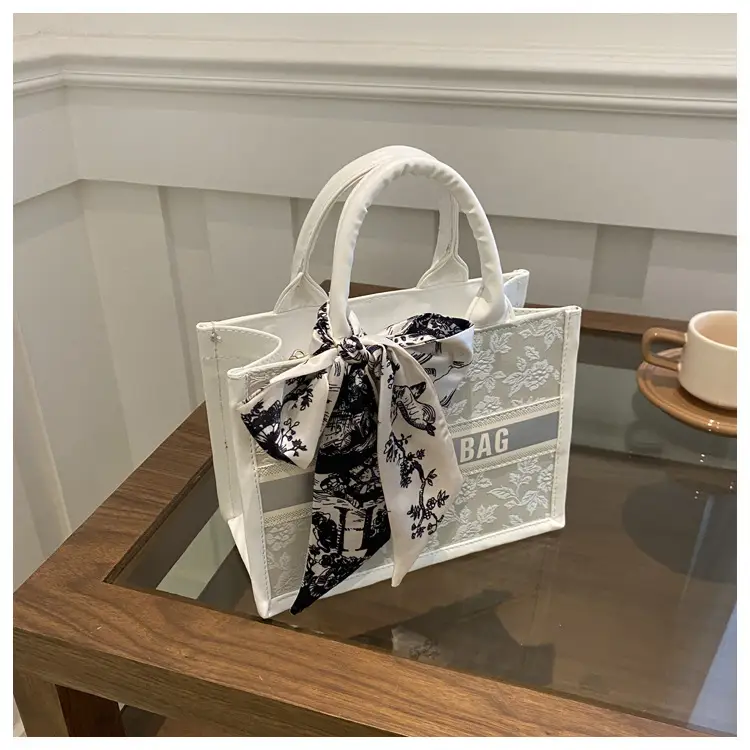 Silver Butterfly Embroidered Women's Tote Bag — feature 17