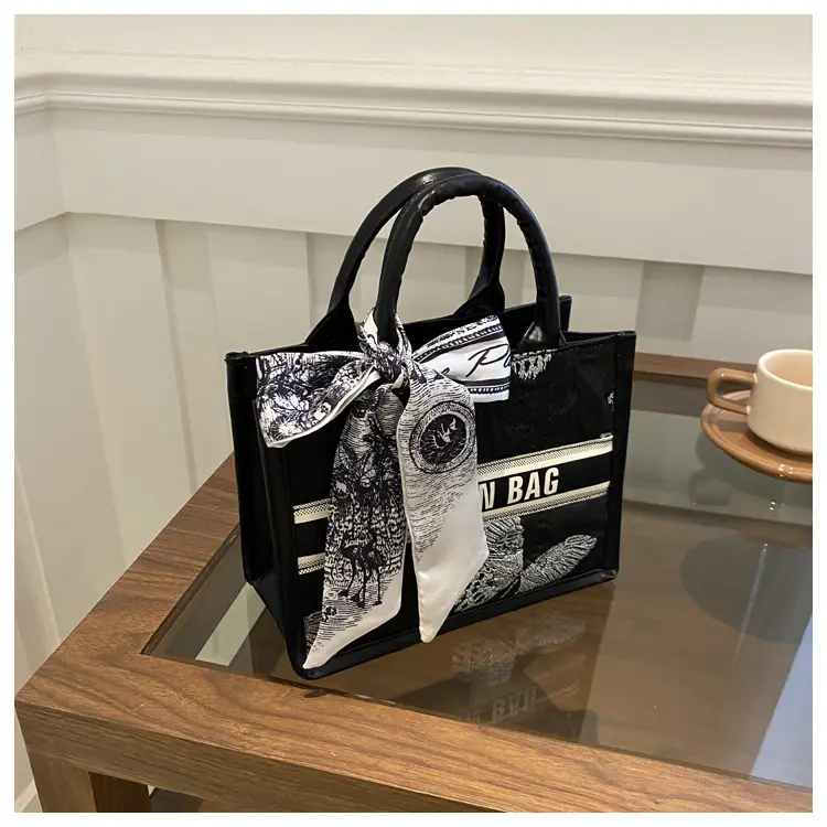 Silver Butterfly Embroidered Women's Tote Bag — feature 18