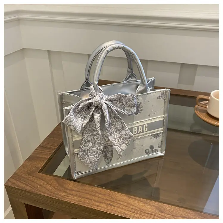 Silver Butterfly Embroidered Women's Tote Bag — feature 19