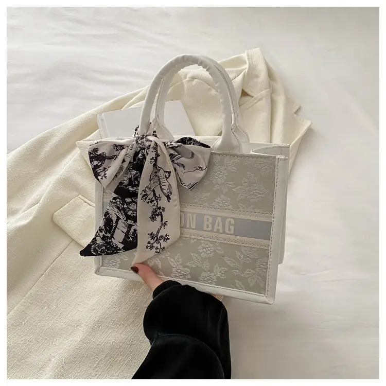 Silver Butterfly Embroidered Women's Tote Bag — feature 20