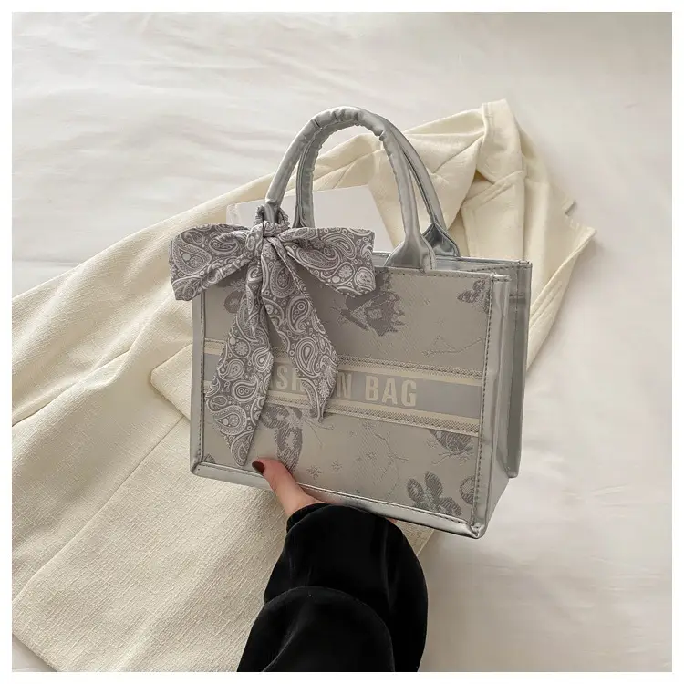 Silver Butterfly Embroidered Women's Tote Bag — feature 21