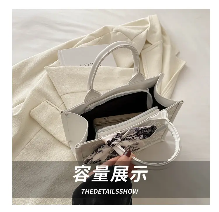 Silver Butterfly Embroidered Women's Tote Bag — feature 6