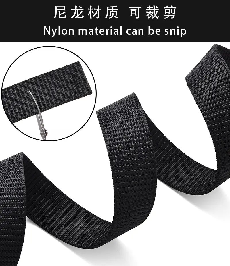Men's Black Hexagonal Buckle Belt Nylon — feature 2