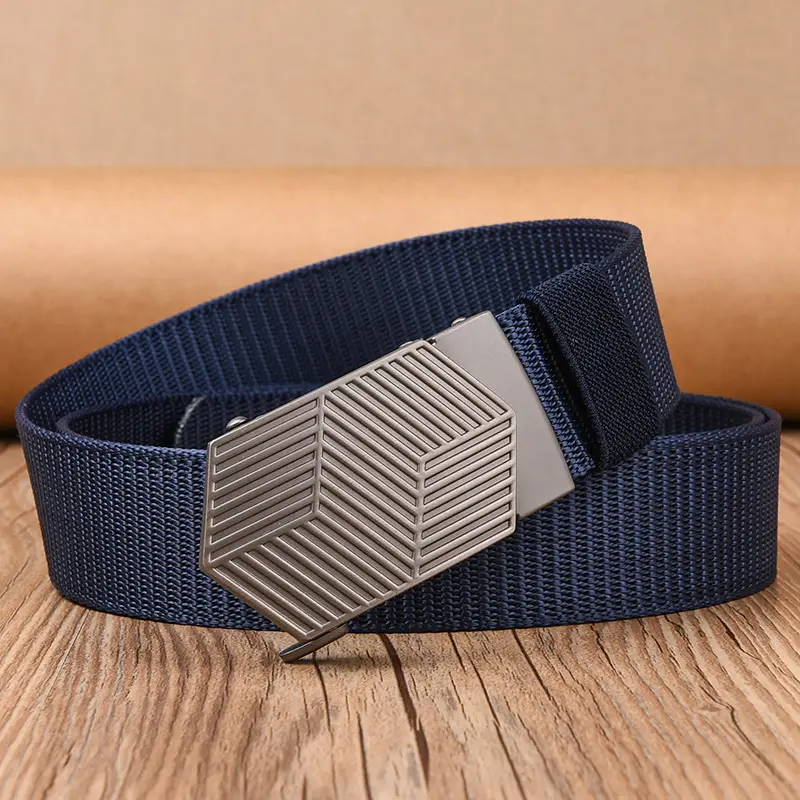 Men's Black Hexagonal Buckle Belt Nylon - Image 4